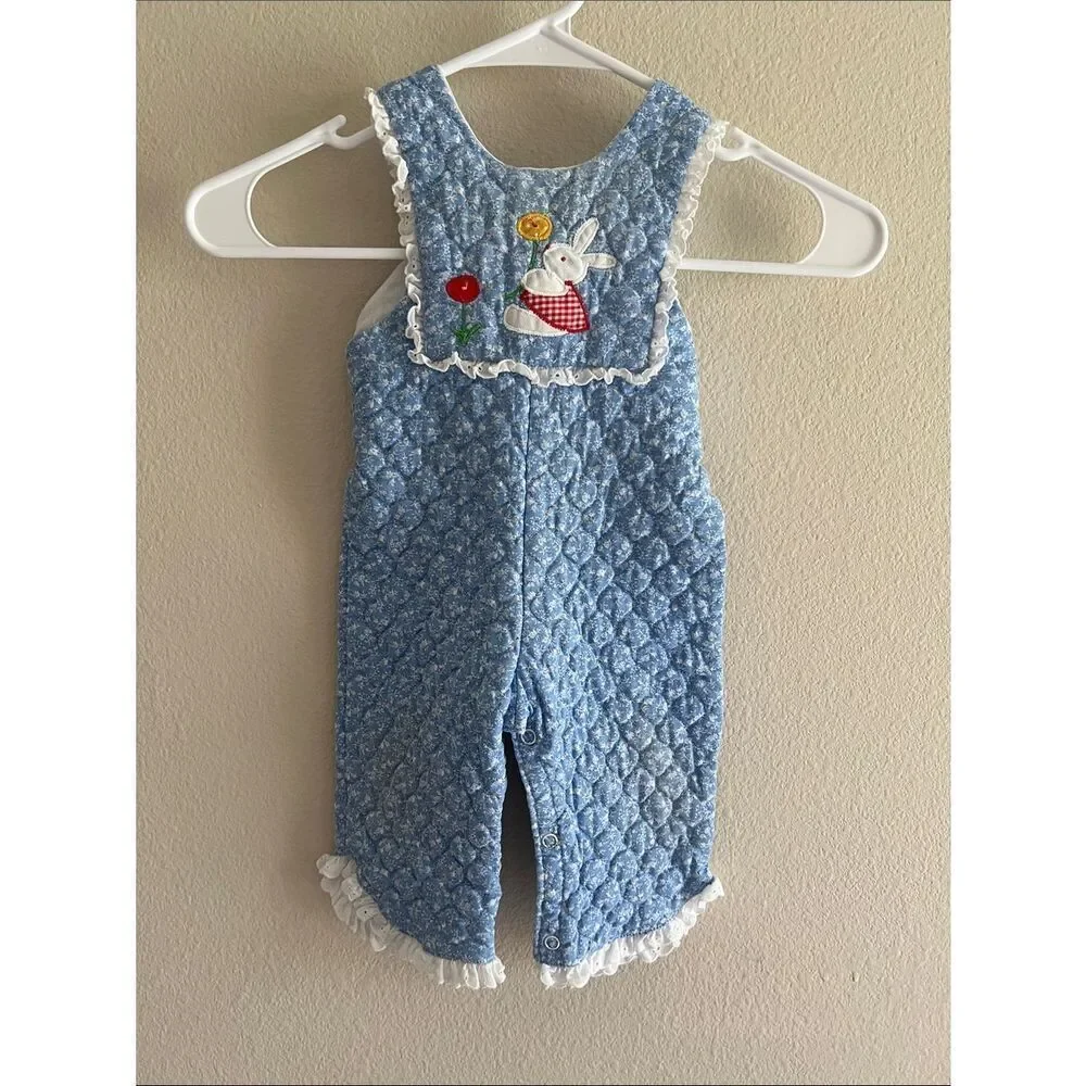 Vintage Quilted Bunny Appliqué Jumper